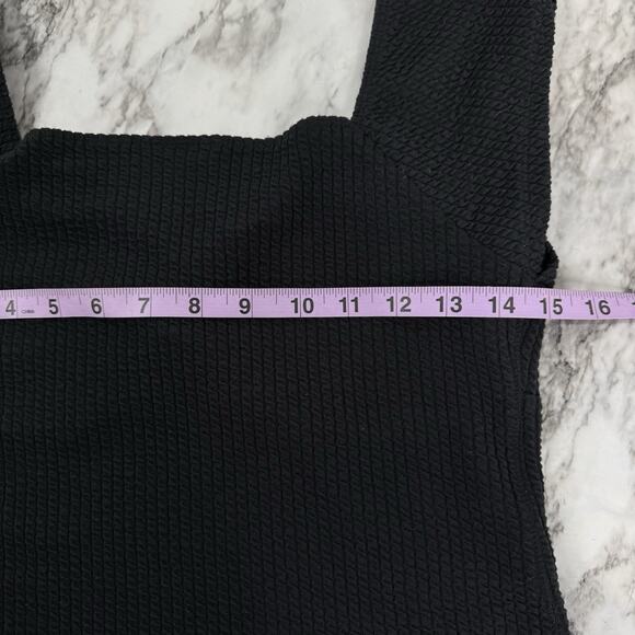 Anthropologie Maeve Womens Small Textured Top Gathered Front Sweetheart Black - Picture 5 of 7